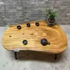 Mesa de Té de Madera de Alcanfor Talla de Raíz Madera Maciza Mesa de Café Pequeña Estilo Shaji B&B Sala de Estar Ventana Saliente Tatami Mesa Pequeña