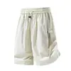 Pantalones Cortos de Cinco Puntos Rectos de Color Sólido de Verano de Moda Estilo Hong Kong Transfronterizos para Hombre, Deportivos Casuales Juveniles Versátiles Cómodos Venta al por Mayor