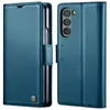 Para Samsung Zfold6 funda de cuero plegable tipo flip de color sólido Zfold4 funda trasera anti-caídas todo incluido Zfold3 funda protectora
