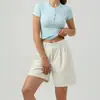 ¡Estilo Dinero Viejo! Shorts de Traje para Mujer de Cintura Alta Adelgazantes Versátiles, Pantalones Deportivos Casuales de Verano Finos Transpirables de Corte Holgado de Cinco Puntos