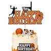 Adorno para Pastel de Baloncesto Estilo Deportivo Yuehao Papel Brillante Insertar Decoración para Fiesta de Cumpleaños de Niños Suministros Tarjeta Insertable para Hornear