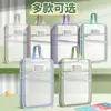 Bolsa de Asignatura en Forma de L Maletín Bolsa para Documentos Cremallera de Asignatura Malla Estéreo Apertura Grande Almacenamiento para Estudiantes Bolsa para Libros para el Inicio de Clases