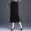 Falda recta simple y elegante para mujer, nuevo modelo otoño e invierno 2026, de cintura alta, estiliza la figura, con abertura, elegante y adecuada para ir al trabajo, falda ajustada