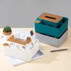 Nueva caja de papel con tapa de madera, caja de pañuelos para sala de estar doméstica, caja de papel de escritorio multifuncional para mesa de centro, caja de almacenamiento para control remoto
