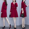 Conjunto de dos piezas para mujer talla grande con un pequeño blazer y un vestido de tirantes, nuevo estilo primavera y otoño, vestido elegante y favorecedor para chicas con curvas