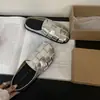 Pantuflas Coreanas de Cuero Mate con Suela Gruesa, Punta Cerrada Plateada, Nuevo Estilo de Verano, Pantuflas Tejidas Perezosas de Punta Cerrada, Sandalias de Moda para Mujer