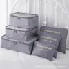Conjunto de seis bolsas de armazenamento de viagem personalizadas, organizador de roupas e bagagem de grande capacidade, bolsa de armazenamento portátil multifuncional à prova de poeira