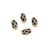 Tendencia Nacional Cuentas Barril Forma de Diamante Cloisonné Esmalte Goteo de Aceite Cuentas Espaciadoras Accesorios para Pulsera Collar Hecho a Mano DIY Cuentas Sueltas