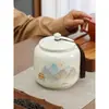 Tarro de Cerámica para Té Tarro Vacío Tarro Sellado Tamaño Grande Hogar Té Negro Té Verde Longjing Pu'er Tarro de Almacenamiento Tarro de Almacenamiento de Té a Prueba de Humedad