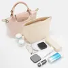 Bolsa de Maquillaje de Fieltro Bolsa Longchamp Bolsa Dentro de Bolsa Compartimentos Múltiples Gran Capacidad Bolsa Organizadora con Forro Tipo Empanada Bolsa de Inserción de Fieltro