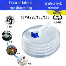 Bolsa de água dobrável PE conveniente para áreas externas 5L/10L/15L balde telescópico com torneira balde de plástico para acampamento