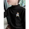 Y2327# Camiseta de Manga Larga para Niños Niños Chaqueta Primavera y Otoño Camiseta Base De Terciopelo Cuello Semi-alto Ropa de Otoño para Niños Camiseta Cálida