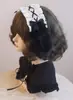 Diadema Original Hecha a Mano de Conejo de Orejas Caídas con Volantes de Algodón y Lino Estilo Japonés y Coreano lolita