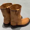 Estilo Dulce Fresco Picante de Chica~2026 Otoño/Invierno Nuevas Botas Amarillas Grandes Botas de Trabajo Botas Martin Botas Vaqueras Occidentales para Mujer Botas Cortas de Motociclista