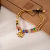 Pulsera de turquesa colorida estilo étnico tibetano pulsera retro artística de moda Nepal pulsera de cuerda tejida de juego cultural creativo