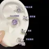 Brilho Explosivo Doce Estilo Cool Brincos Cruz Borboleta Ursinho de Pelúcia Titânio Aço Zircônio Design de Nicho Estrela Brincos Femininos Atacado