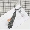 Jk Tie Female Lazy Nude-Free Brown Stripe Japanese Style College Style Decorative Wine Red Dk Shirt Boys Casual