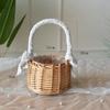 Cesta de Flores Tejida a Mano, Arreglo Floral, Cesta Pequeña, Paja de Ratán, Maceta Pastoral para Plantación de Suculentas, Vela de Regalo