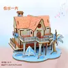 Castelo tridimensional de madeira montado requintado modelo crianças feito à mão diy construção quebra-cabeça meninas brinquedo atacado barraca
