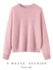 Nuevo suéter 100% cachemira pura para mujer, cuello redondo, estilo jersey, tejido suave y cómodo, perfecto como capa base para otoño e invierno, disponible en múltiples colores