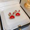 Pendientes de botón de dragón rojo para el nuevo año de nacimiento, ligeros, de lujo, de alta calidad, con temperamento que combina con todo, pendientes únicos de nicho para Año Nuevo.