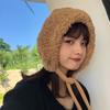 Estilo coreano lace-up pelúcia Lei Feng chapéu outono e inverno chapéu quente para mulheres all-match casual ski toe cap forro de lã protetor auricular chapéu maré