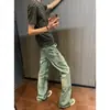 Calça Jeans Crua Azul Retro Americana Masculina Slim Fit Branca Lateral Costura Quatro Pontos Casual Versátil Micro-Flare Tendência