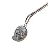 Colgante de Calavera de Plata de Ley S925 con Circonita Blanca Personalidad Simple y Moderna Versátil Hip-hop hiphop Estilo Europeo y Americano Celebridad de Internet