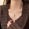 Collar de piedra de ojo de tigre Maillard para mujer, cadena de suéter de acero de titanio para otoño e invierno, nuevo colgante de accesorios de nicho de lujo ligero y popular 2023