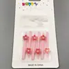Vela de Cumpleaños de Flor Pequeña para Pastel de Color Base, Adornos Decorativos Creativos, Banda de Velas de Flor de Dibujos Animados Navideñas Sin Humo