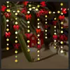 Colgante Decorativo Dorado Rojo Lazo y Flor Redonda Fiesta de Cumpleaños Boda Festividad Navidad Ventana