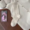 Calcetines de Lana para Mujer Otoño e Invierno Espesados con Encaje Estilo Japonés Calcetines Holgados Cálidos de Cachemir Color Café Maillard Calcetines de Media Pantorrilla