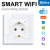 Enchufe Inteligente de Venta Caliente Transfronterizo 16A Estándar Europeo con Control Remoto Wifi Vía Tuya para Teléfonos Móviles, Enchufe de Pared Estilo Europeo