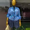 Moda Feminina Transfronteiriça Europeia e Americana Verão 2026 Novo Estiloso Design Listrado com Laço Blusa de Manga Longa