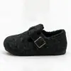 Venta Caliente Transfronteriza Otoño/Invierno Completamente Cubiertos Zapatos de Algodón Birkenstock para Mujer Hebilla Metálica Felpa Talla Grande Cálidos Suela Plana Suave Suministro Directo de Fábrica
