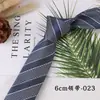 Gravata masculina casual moderna estreita de 6 cm em poliéster listrada cor sólida noivo casamento fábrica em estoque atacado fornecimento direto