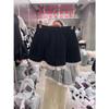 Coreia do Sul 2024 verão nova renda costura elástico cintura alta perna larga calças elegante casual all-match shorts para mulheres