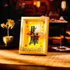 Novos Enfeites de Estilo Chinês para Aumentar a Fortuna, Porta-Retrato Baú de Tesouro de Madeira, Artesanato para Decoração de Mesa de Escritório, Presentes Empresariais