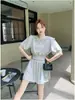 Design Rejuvenescedor, Gola Redonda, Mangas Bufantes, Camiseta Acinturada, Shorts, Conjunto Fashion para Mulheres, Novo Conjunto de Duas Peças Verão 2026