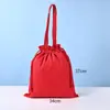 Bolsas de Algodón Portátiles con Cordón en Stock, Bolsas Plegables de Lona para Almacenamiento, Bolsas de Compras Ecológicas con Cordón y Logo Impreso Personalizado
