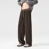 Pantalones Casuales de Algodón para Hombre Más Vendidos Transfronterizos, Cintura Elástica, Talla Grande, Transpirables, Estilo Básico para Uso Diario