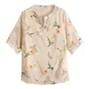 Camisa de Gasa para Mujer Estilo Western Reductora de Edad 2022 Nuevo Llegado de Verano Talla Grande Moda Aspecto Delgado Camisa Pequeña Top de Manga Corta para Madre de Mediana Edad