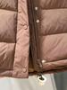 LU Samsung 90 Plumón de Pato Blanco Puff Sense Sombrero Cálido Esponjoso Cremallera Larga con Una Mano Chaqueta de Plumón Invierno YR8674G