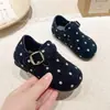 Zapatos Birkenstock de Estilo Coreano Versátiles de Otoño con Lunares Estilo Bosque Retro Piel Genuina Planos Ligeros Unisex Zapatos Casuales Pequeños de Cuero para Niños