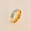 Anillos Minimalistas de Acero Inoxidable de Lujo Ligero Europeos y Americanos Transfronterizos para Parejas, Anillo Plateado Bicolor Negro y Dorado, Anillo Grabado en Forma de Diamante