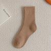 Calcetines de felpa de otoño e invierno para mujer, calcetines de toalla cálidos de color liso, de longitud media, calcetines deportivos gruesos para parejas, medias interiores