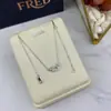 Colar Fred Fecho de Ferradura Pingente em Forma de U Totalmente Cravejado de Diamantes Fecho de Oito Corrente para Clavícula de Casal Corrente Torcida