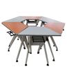 Mesa Hexagonal Octogonal em Forma de Nove Cores Mesa Inteligente para Sala de Aula Mesa de Treinamento Mesa Poligonal Mesa de Conferência para Instituição de Treinamento