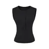Camisole canelada de oito botões estilo BM americana de dopamina para mulheres, top de verão justo sem mangas estilo hot girl BM