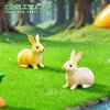 Adorno de Paisaje en Miniatura con Musgo Conejo Corriendo Conejo Sentado Decoración de Ensamblaje DIY Adorno de Planta Suculenta